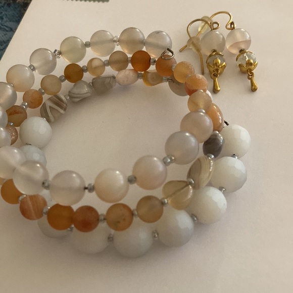 Agate bracelet& earring set - Picture 2 of 12